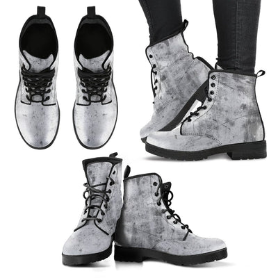 Leather Boots - Dirty Concrete Grunge Women's - GiddyGoatStore
