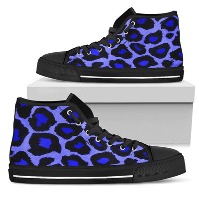 High-Top Shoes - Women's Blue Love Leopard - GiddyGoatStore