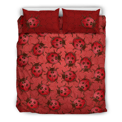 Bedding Set - Red Lady Bug Swirl - GiddyGoatStore
