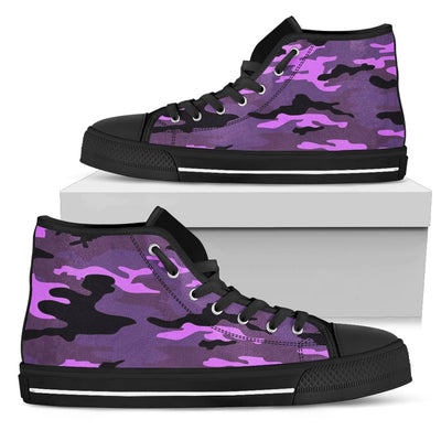 High-Top Shoes - Women's Purple Camo - GiddyGoatStore
