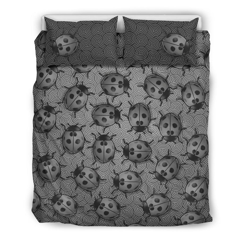 Bedding Set - Gray Lady Bug Swirl - GiddyGoatStore