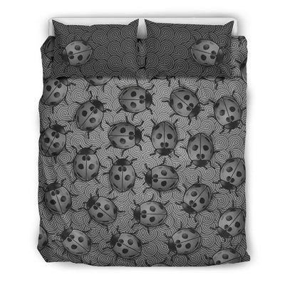 Bedding Set - Gray Lady Bug Swirl - GiddyGoatStore