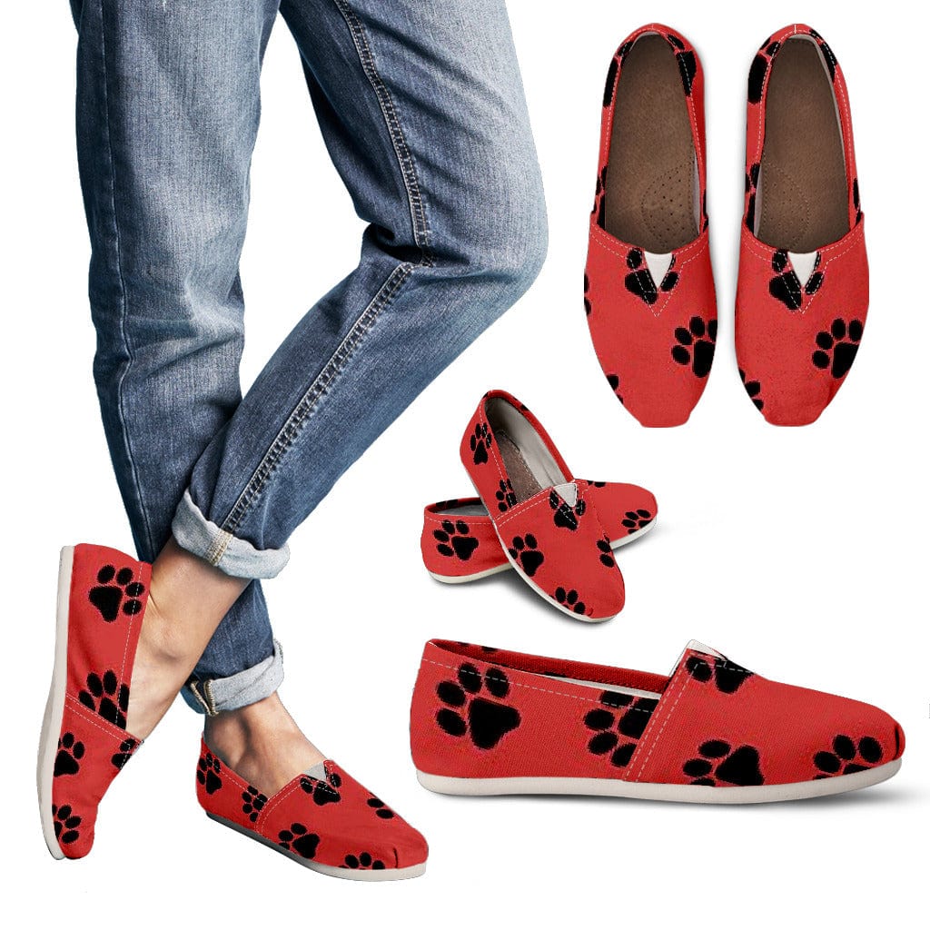 Women's Casual Shoes - Pooch Paw Print - GiddyGoatStore