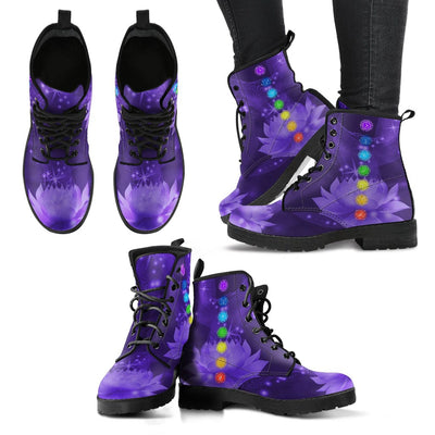 Leather Boots - Chakra Lotus Women's - GiddyGoatStore