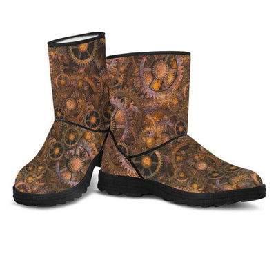 Women's Faux Fur Boots - Steampunk - GiddyGoatStore