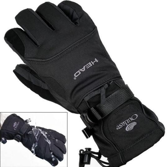 Men's Warm Black Ski Gloves