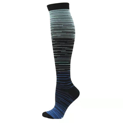 3 Pairs Unisex Colorful Gradient Nylon Pressure Socks