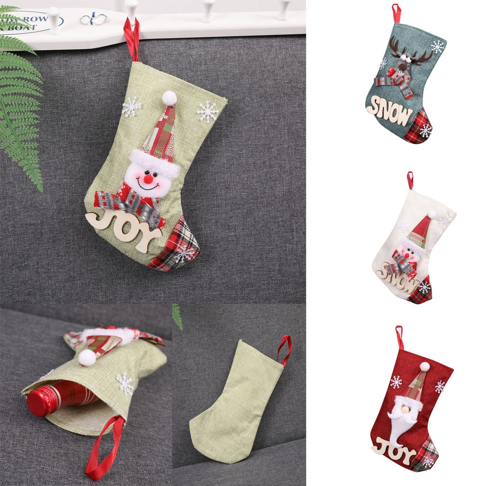 Christmas Stockings - Santa Claus Reindeer Snowman Xmas Stocking