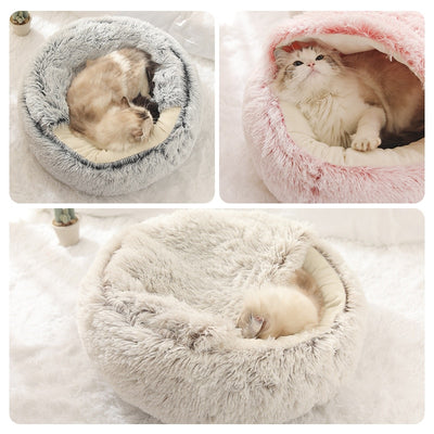 Pet Round Warm Soft Plush Cat Dog Bed House