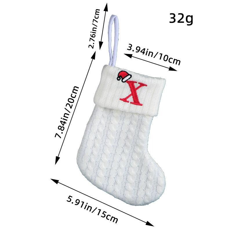 White Christmas Stocking Personalized Letter Xmas Sock