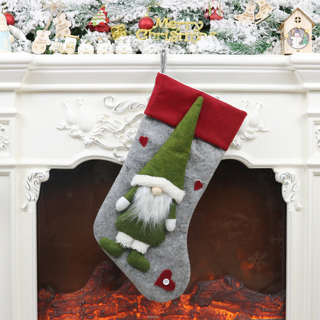 Large Christmas Stocking Cloth Santa Xmas Socks