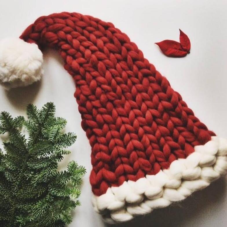 Knitted Christmas Xmas Santa Hat