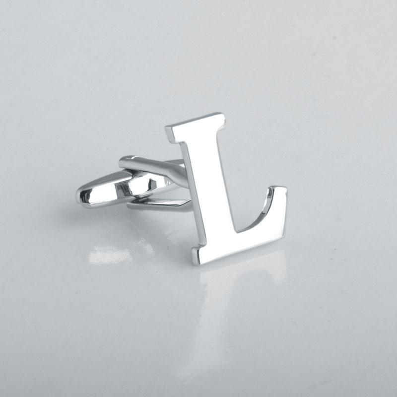 Cufflinks - Silver-color 26 Letters Cuff Links