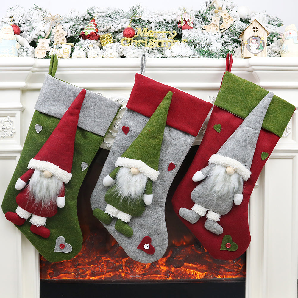 Large Christmas Stocking Cloth Santa Xmas Socks