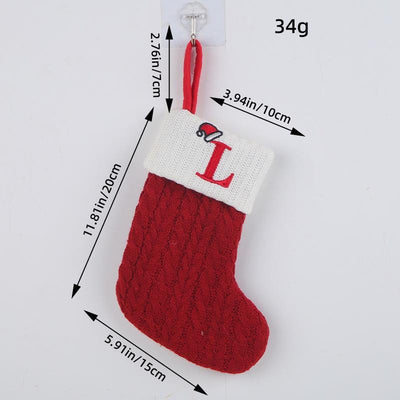 Red Christmas Stocking Personalized Letter Xmas Sock