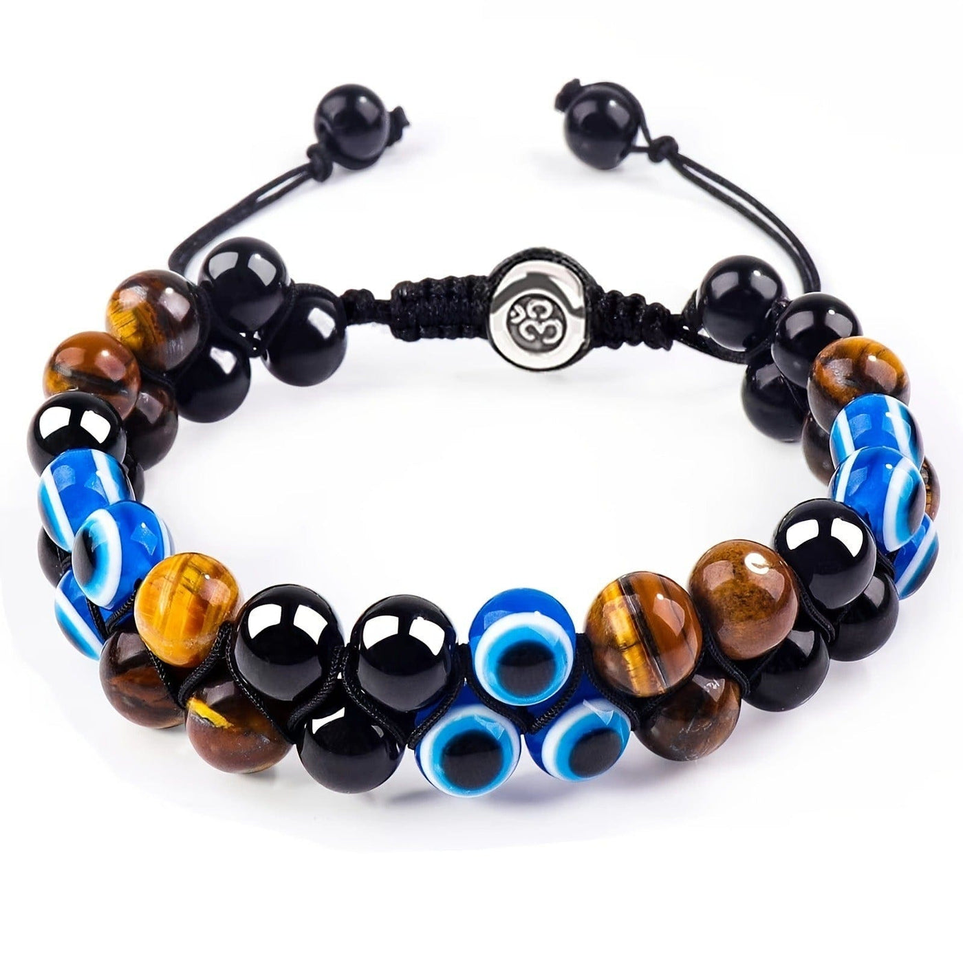 Bracelet - Men's Tiger Eye Agate Adjustable Black Magnet Yoga Bracelet