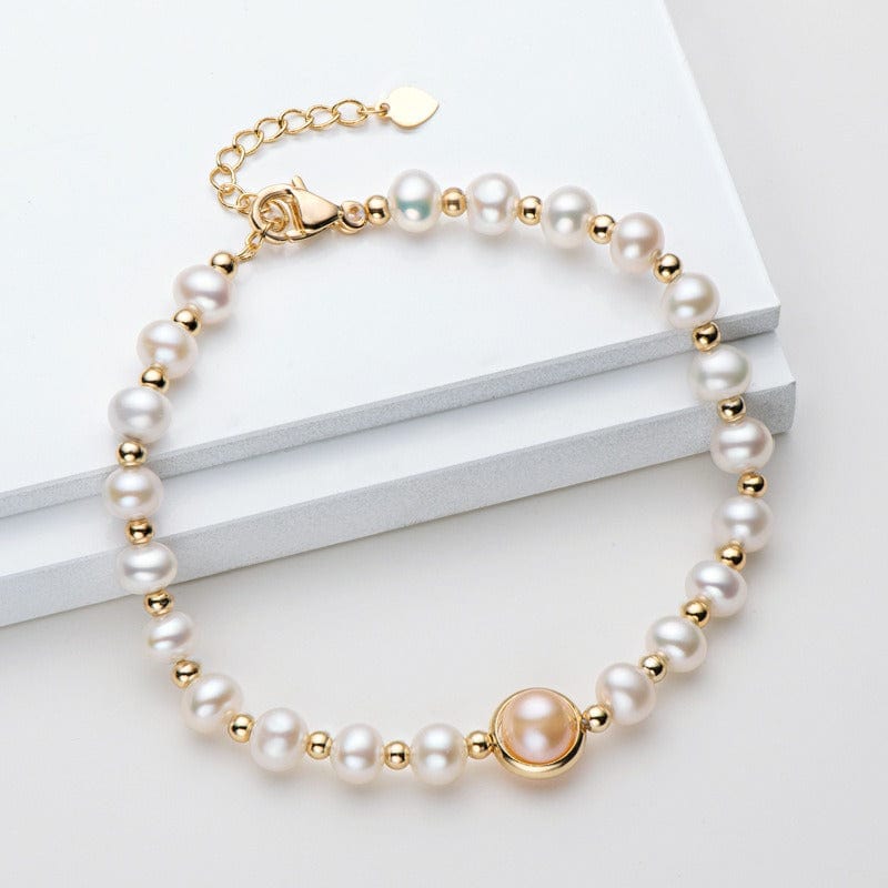 Bracelet - Women's Natural Freshwater Pearl 14K Gold Luxury Bracelet