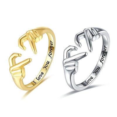 Ring - Unisex Love Hands Heart Adjustable Couple Ring