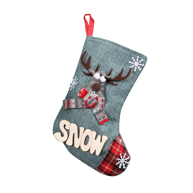 Christmas Stockings - Santa Claus Reindeer Snowman Xmas Stocking