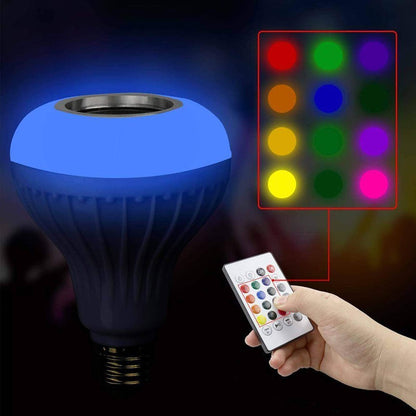 Wireless Bluetooth Speaker+12W RGB Bulb LED Lamp with Remote Control