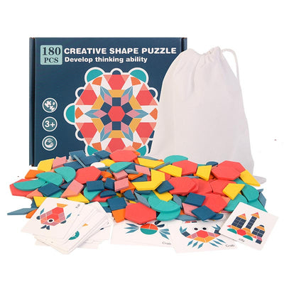 180Pcs Geometry Shape Matching Jigsaw Puzzle Toy
