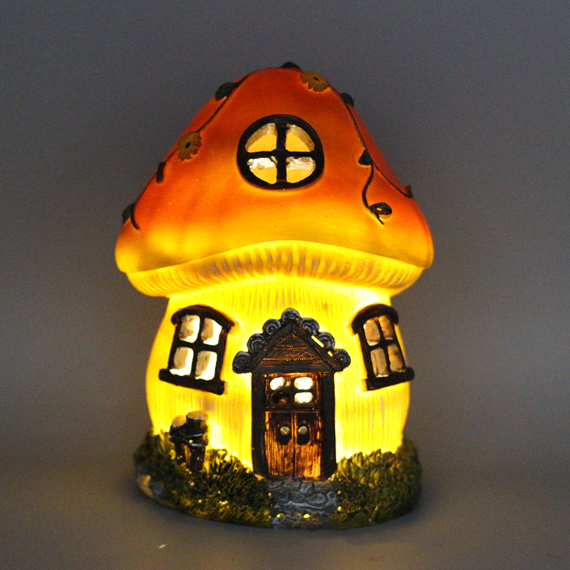 Solar LED Mushroom House Garden Lamp