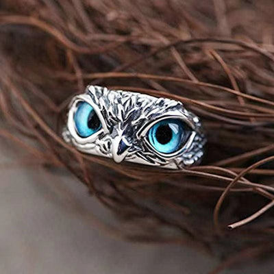 Ring - Unisex Vintage Blue Eyed Owl Adjustable Ring