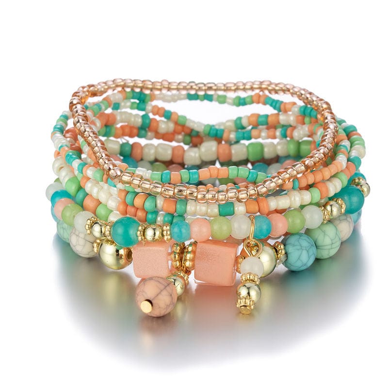 Bracelet - Women's Boho Multilayer Creative Turquoise Beaded Bracelet