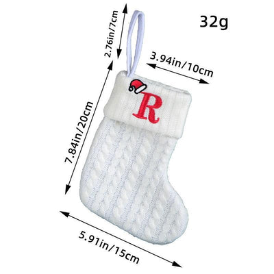 White Christmas Stocking Personalized Letter Xmas Sock