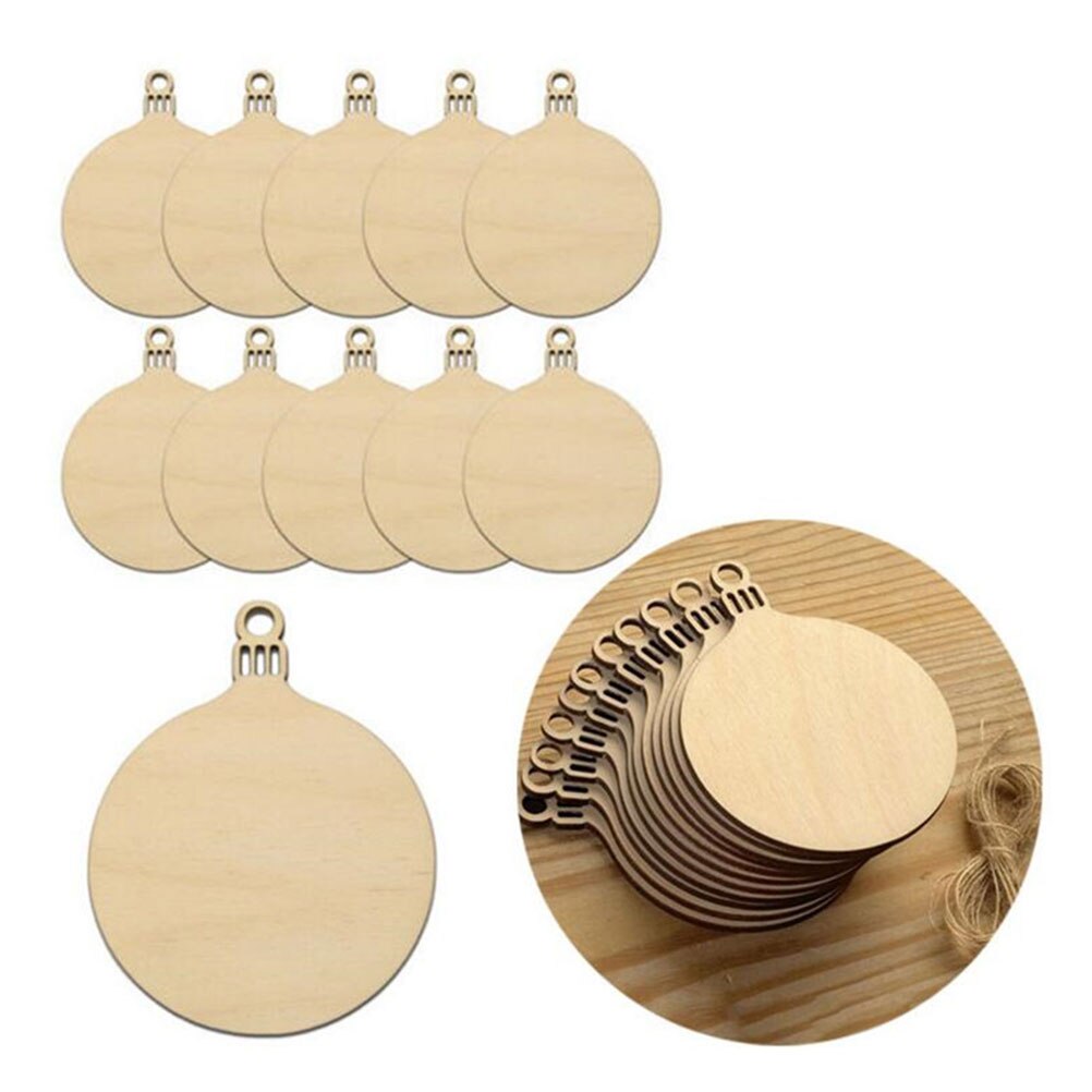 50pcs Christmas Ball Ornament DIY Wooden Craft