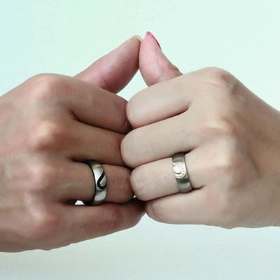 Ring - 1 Pair Vnox  Love Heart Wedding Promise Rings