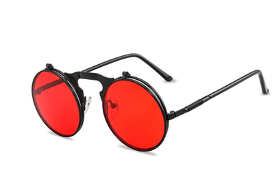 Gafas de sol - Gafas de sol unisex con tapa retro redonda Steampunk vintage