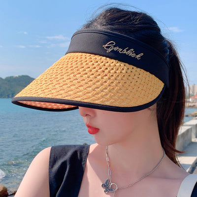 Women's Big Brim Embroidery Letter Stitching Sun Hat