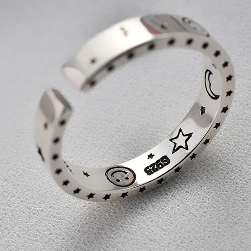 Ring - Women's Vintage Moon Star Adjustable Ring