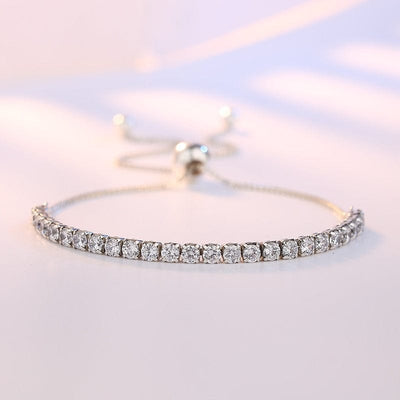 Bracelet - Women's Sterling Silver Sparkling Strand Tennis Bracelet