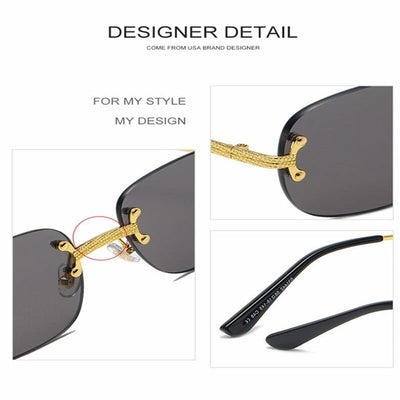 Sunglasses - Rimless Retro Square Unisex Sun Glasses