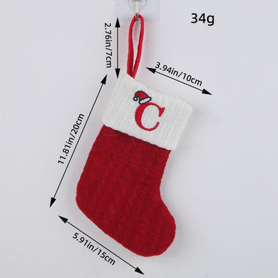 Red Christmas Stocking Personalized Letter Xmas Sock