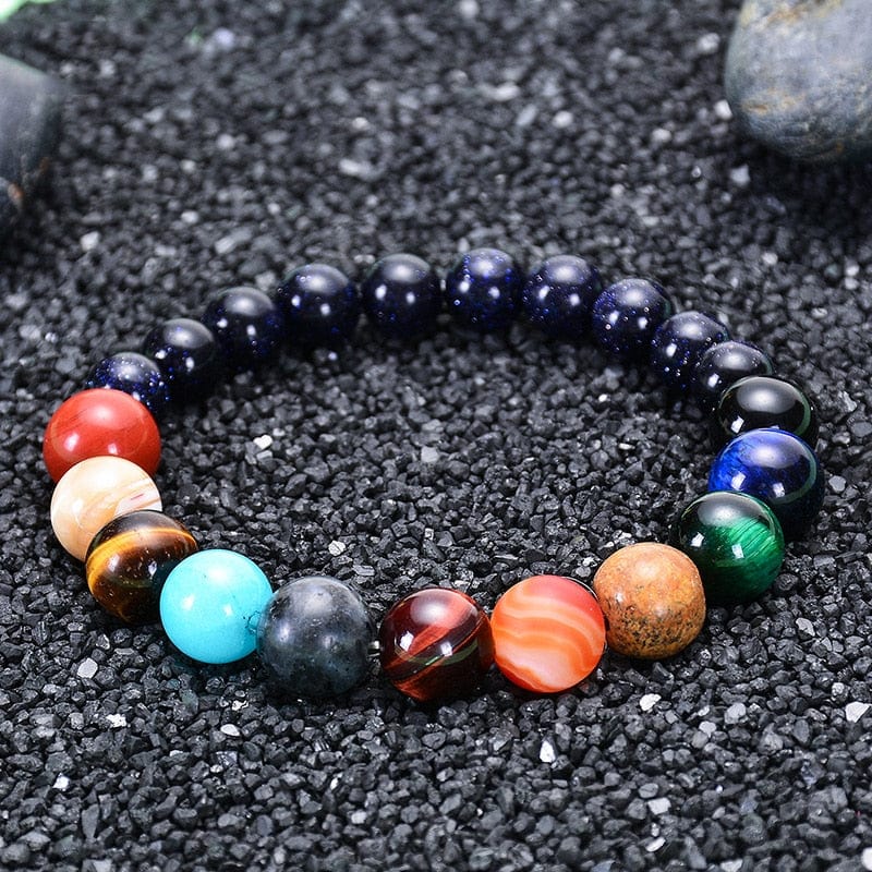 Bracelet - Unisex Eight Planets Galaxy Universe Natural Chakra Yoga Stone Beads Bracelets
