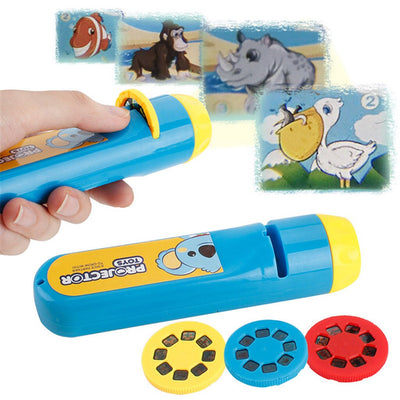 Children's Portable Flashlight Slide Disk Projection Toy