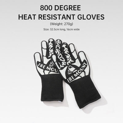 Gloves - 800 Degree Silica Gel Heat Resistant BBQ Oven Mitts Gloves