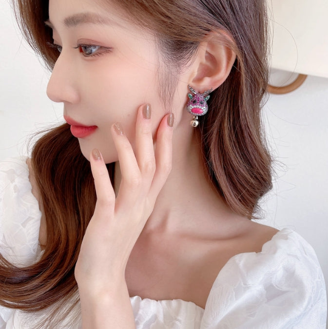 Christmas Earrings - Colorful Zircon Inlaid Xmas Ear Rings