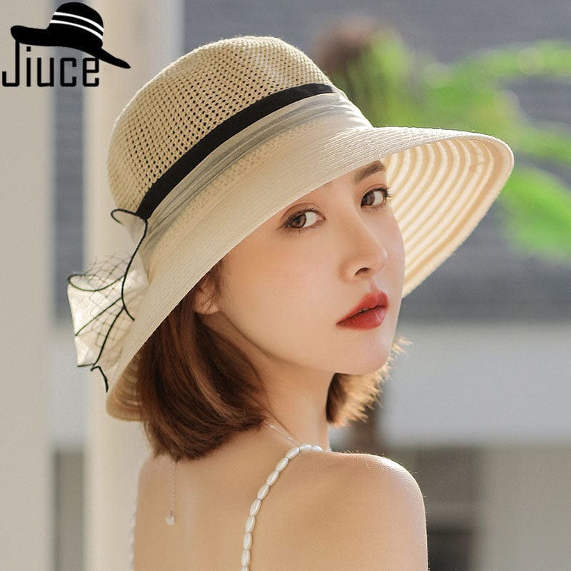 Women's Summer Organza Big Brim Fashion Sunscreen Beach Sun Hat