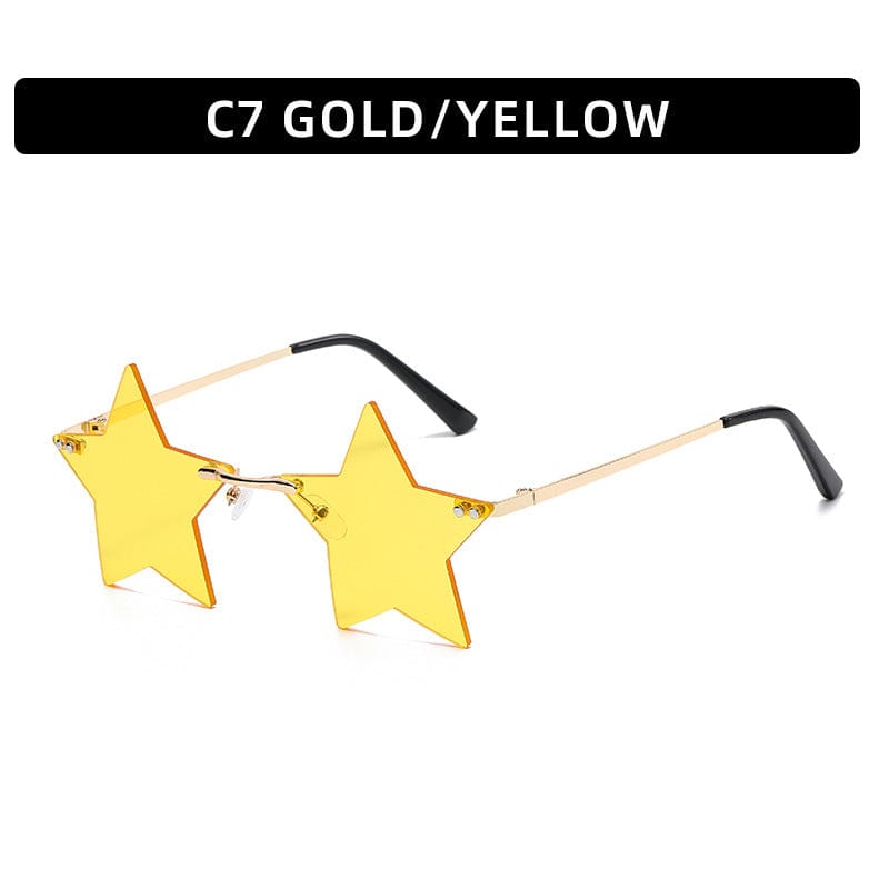 Gafas de sol - Gafas de sol sin marco con estrella de cinco puntas Punk Wear UV400