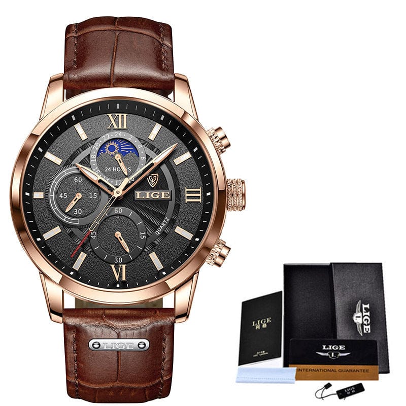 Men's Watch - Lige Multifunction Chronograph Quartz Watch - GiddyGoatStore