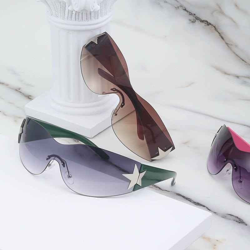 Sunglasses - Super Star Retro Fashion Rimless Women's Sun Glasses