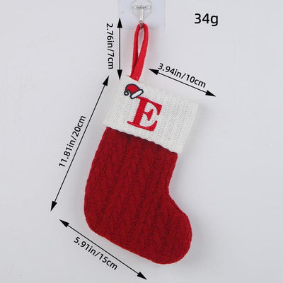 Red Christmas Stocking Personalized Letter Xmas Sock