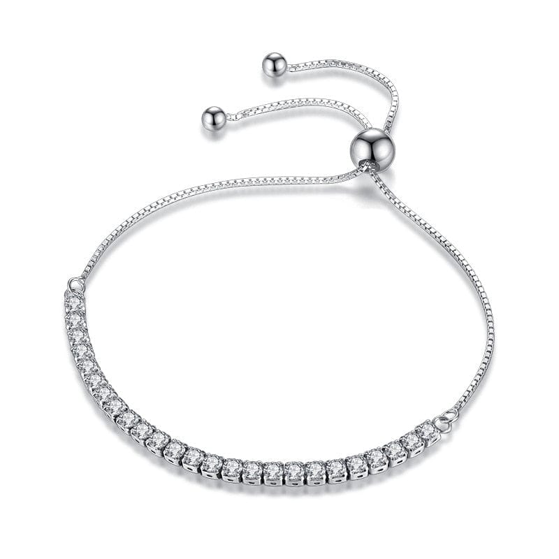 Bracelet - Women's Sterling Silver Sparkling Strand Tennis Bracelet