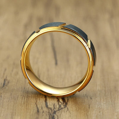 Ring - Men's Tungsten Steel Black Gold Ring