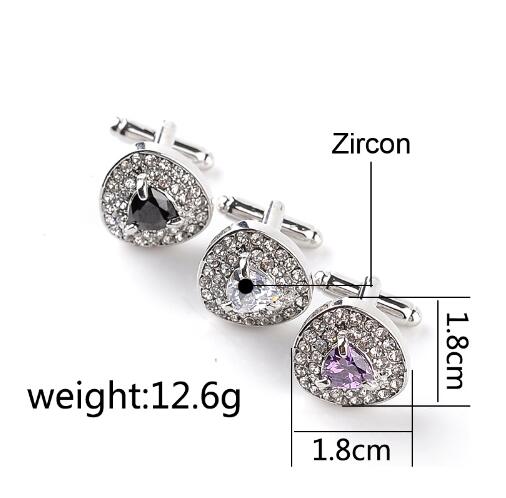 Cufflinks - Zircon Crystal Luxury Cuff Links