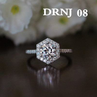 Ring - Women's Eight Heart Eight Arrow Six Claw Moissanite Zircon Wedding Ring